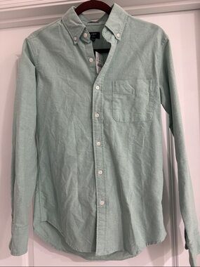 J. Crew Men's Light Mint Green Button-Down Oxford Shirt